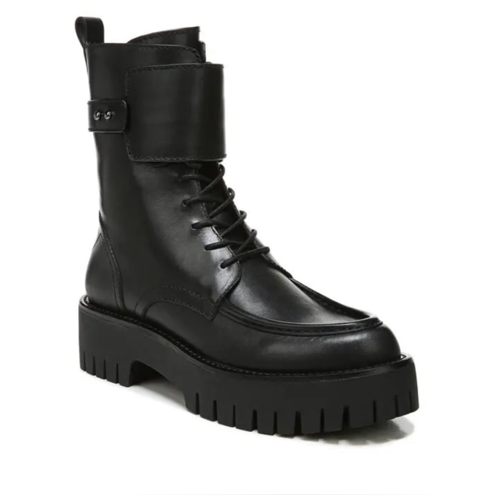 FRANCO SARTO Chunky Lug Sole Leather Upper Women’s 9 Dana Combat Boots